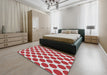 Patterned Red Novelty Rug in a Bedroom, pat2751