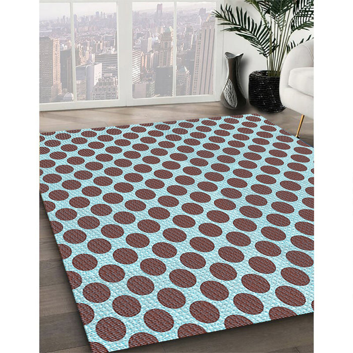 Patterned Blue Rug in Family Room, pat2752lblu