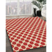 Patterned Red Rug in Family Room, pat2752org