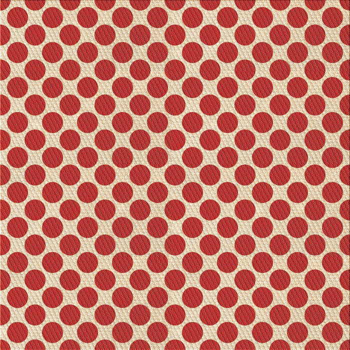 Round Patterned Red Rug, pat2752org