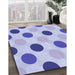 Patterned Periwinkle Purple Rug in Family Room, pat2753blu