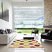 Square Patterned Orange Rug in a Living Room, pat2753brn