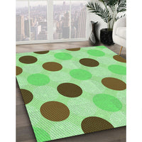 Patterned Green Rug, pat2753grn