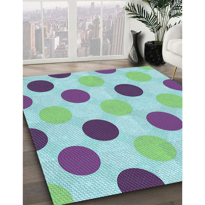 Machine Washable Transitional Slate Blue Grey Blue Rug in a Family Room, wshpat2753lblu