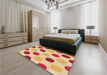 Patterned Bright Orange Rug in a Bedroom, pat2753org