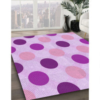 Patterned Blossom Pink Rug, pat2753pur