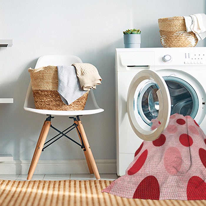 Machine Washable Transitional Deep Rose Pink Rug in a Washing Machine, wshpat2753rd