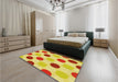 Patterned Orange Rug in a Bedroom, pat2753yw