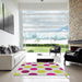Square Machine Washable Transitional Pink Rug in a Living Room, wshpat2753
