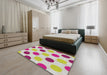 Machine Washable Transitional Pink Rug in a Bedroom, wshpat2753
