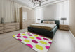 Patterned Pink Novelty Rug in a Bedroom, pat2753