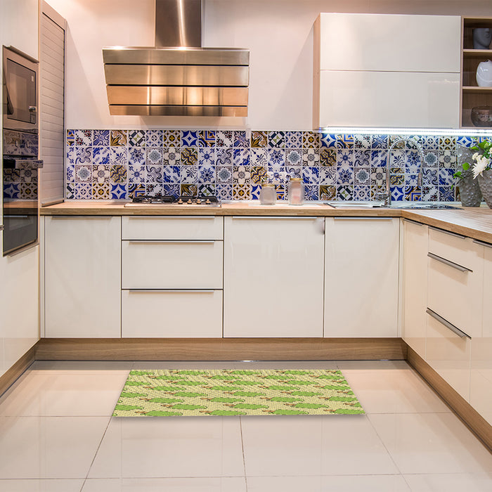 Patterned Brown Rug in a Kitchen, pat2754brn