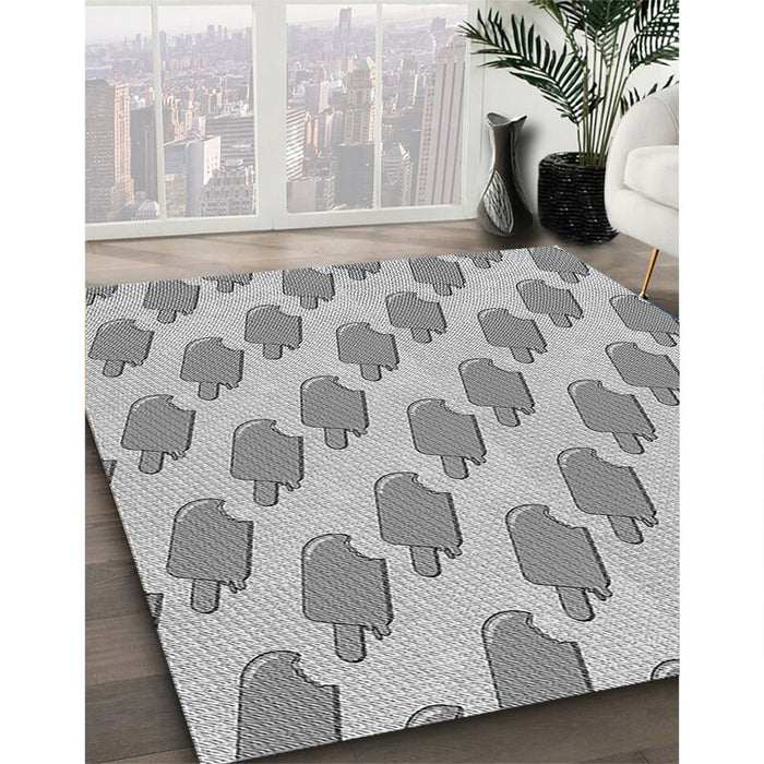 Patterned Platinum Silver Gray Rug in Family Room, pat2754gry