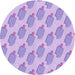 Square Patterned Purple Rug, pat2754pur