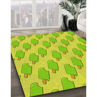 Patterned Pistachio Green Rug, pat2754yw