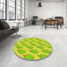 Round Patterned Pistachio Green Rug in a Office, pat2754yw