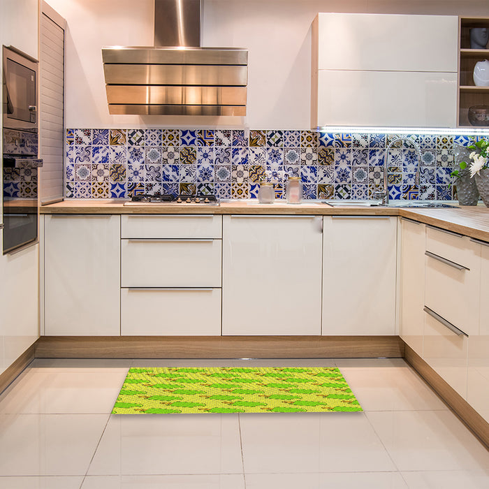 Patterned Pistachio Green Rug in a Kitchen, pat2754yw