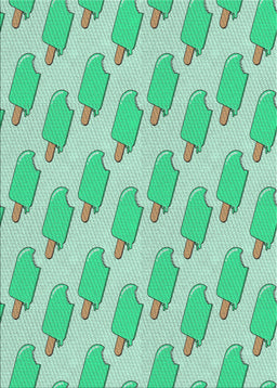 Patterned Green Novelty Rug, pat2754