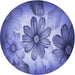 Square Machine Washable Transitional Purple Mimosa Purple Rug in a Living Room, wshpat2755blu