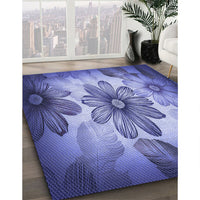 Patterned Purple Mimosa Purple Rug, pat2755blu