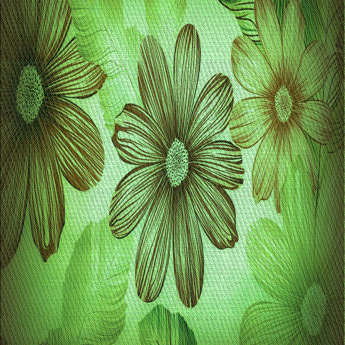 Patterned Green Rug, pat2755grn