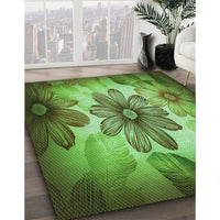 Patterned Green Rug, pat2755grn