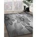 Patterned Dark Gray Rug in Family Room, pat2755gry