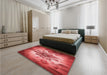 Patterned Red Rug in a Bedroom, pat2755rd