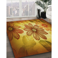 Patterned Tomato Red Rug, pat2755yw