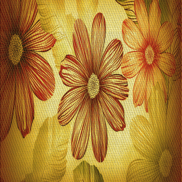 Patterned Tomato Red Rug, pat2755yw