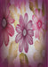 Machine Washable Transitional Pink Daisy Pink Rug, wshpat2755