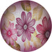 Sideview of Patterned Daisy Pink Modern Rug, pat2755