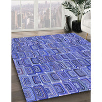 Patterned Sky Blue Rug, pat2756blu