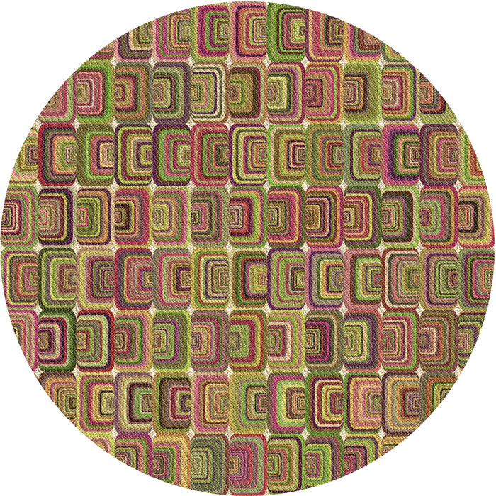 Square Patterned Brown Red Rug, pat2756brn