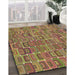Machine Washable Transitional Brown Red Rug in a Family Room, wshpat2756brn