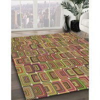 Patterned Brown Red Rug, pat2756brn