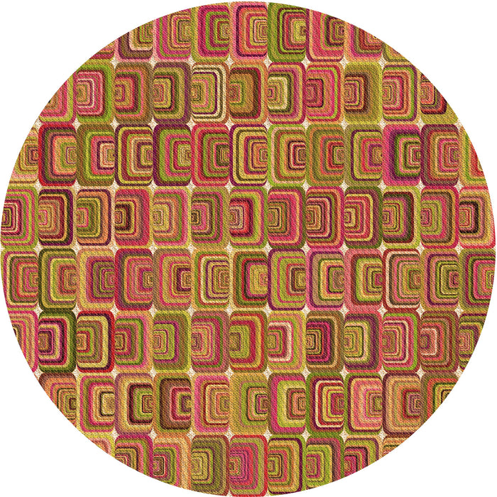 Square Patterned Red Rug, pat2756org