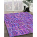 Patterned Purple Rug in Family Room, pat2756pur