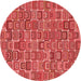 Square Patterned Red Rug, pat2756rd