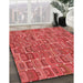 Patterned Red Rug in Family Room, pat2756rd