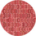 Square Machine Washable Transitional Red Rug in a Living Room, wshpat2756rd