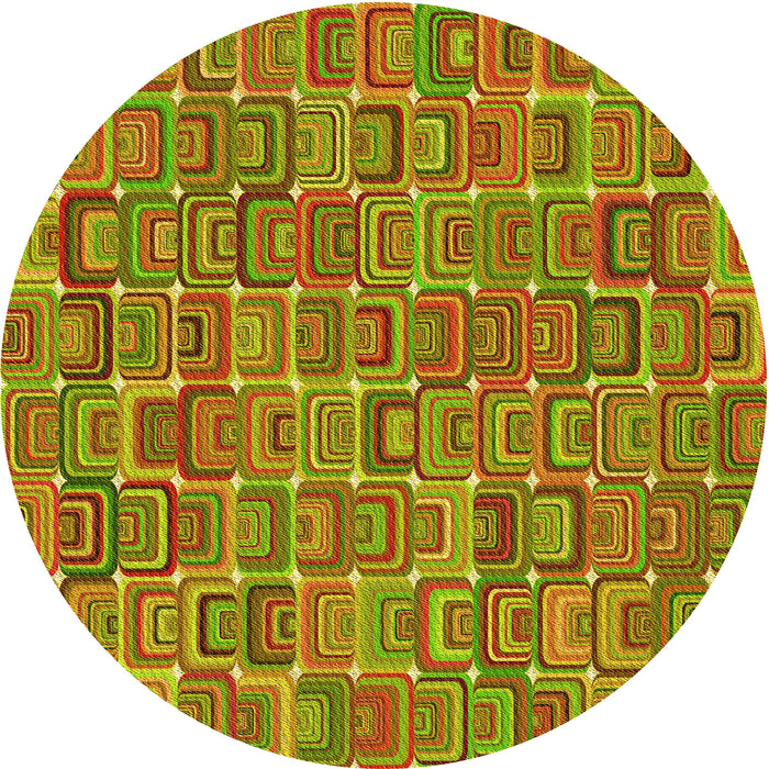 Square Patterned Pistachio Green Rug, pat2756yw