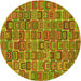 Square Patterned Pistachio Green Rug, pat2756yw