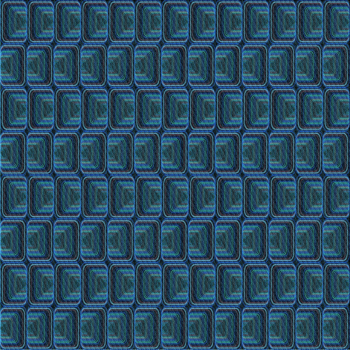 Round Patterned Deep-Sea Blue Rug, pat2757lblu