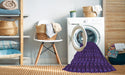 Machine Washable Transitional Indigo Purple Rug in a Washing Machine, wshpat2757pur