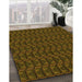 Patterned Dark Yellow Green Rug in Family Room, pat2757yw