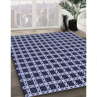 Patterned Night Blue Rug, pat2758blu