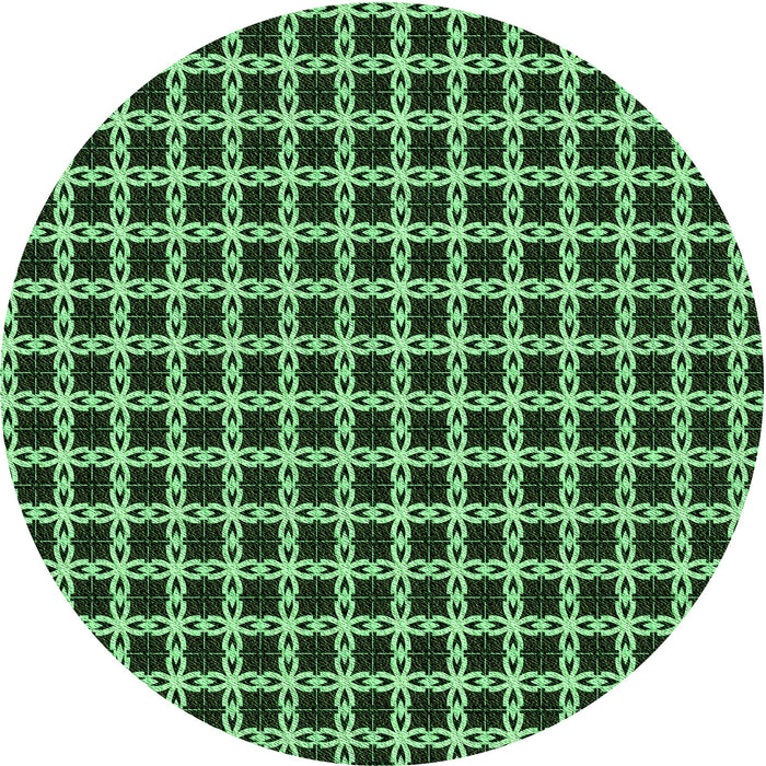 Square Machine Washable Transitional Green Rug in a Living Room, wshpat2758grn