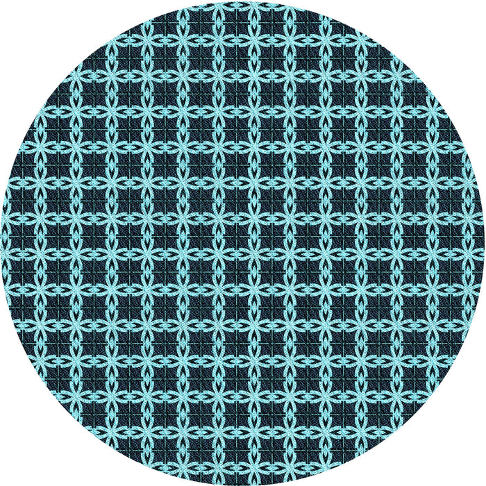 Square Machine Washable Transitional Deep Teal Green Rug in a Living Room, wshpat2758lblu