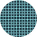 Square Patterned Deep Teal Green Rug, pat2758lblu